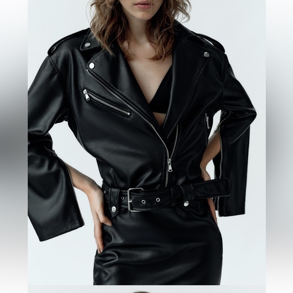 NWT zara faux leather zippered dress - Picture 2 of 7